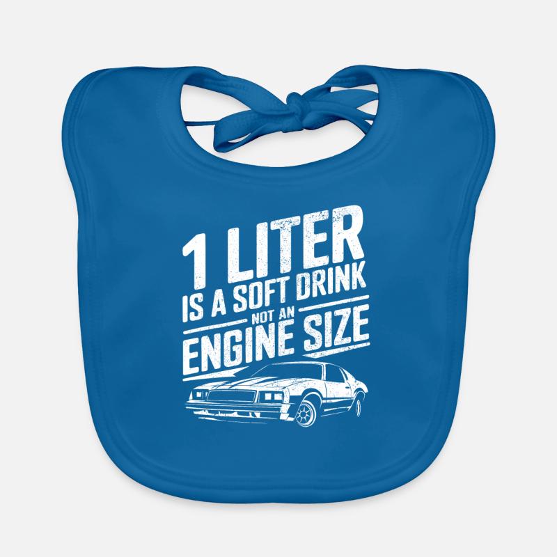 1 Liter ist ein Erfrischungsgetränk, kein Motor Motor E - Baby Bio-Lätzchen - Pfauenblau