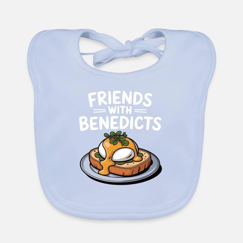Amis avec Benedicts Funny Eggs Benedict Pun Bavoir bio Bébé