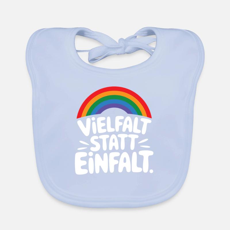 Vielfalt statt Einfalt Statement gegen rechts Baby Bio-Lätzchen