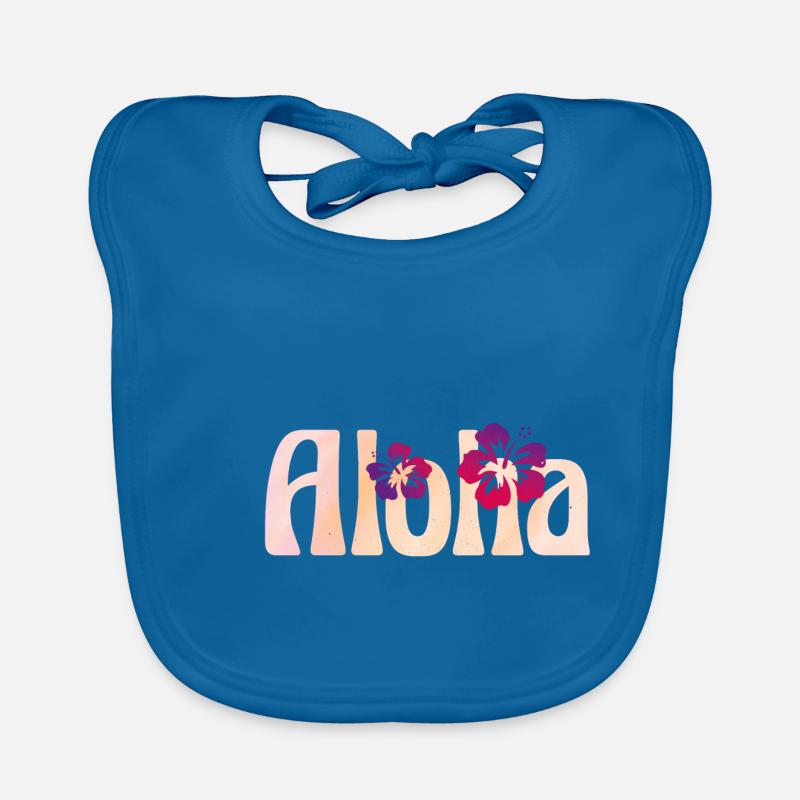 Aloha - Bavoir bio Bébé - bleu paon
