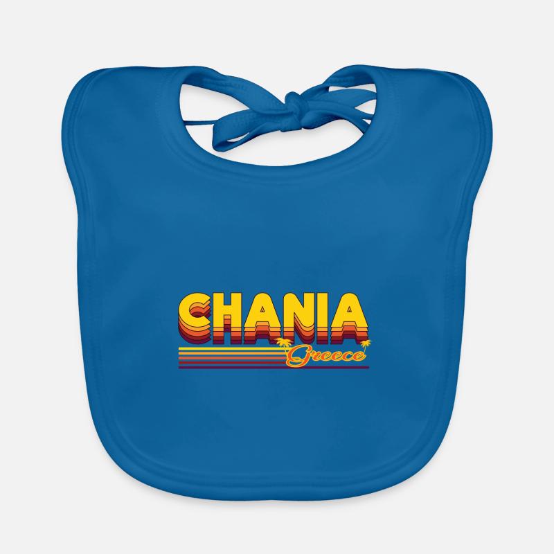 Chania: Mediterranean retro design Organic Baby Bibs