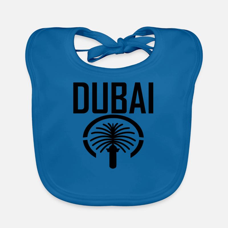 Dubai Palm - Baby Bio-Lätzchen - Pfauenblau