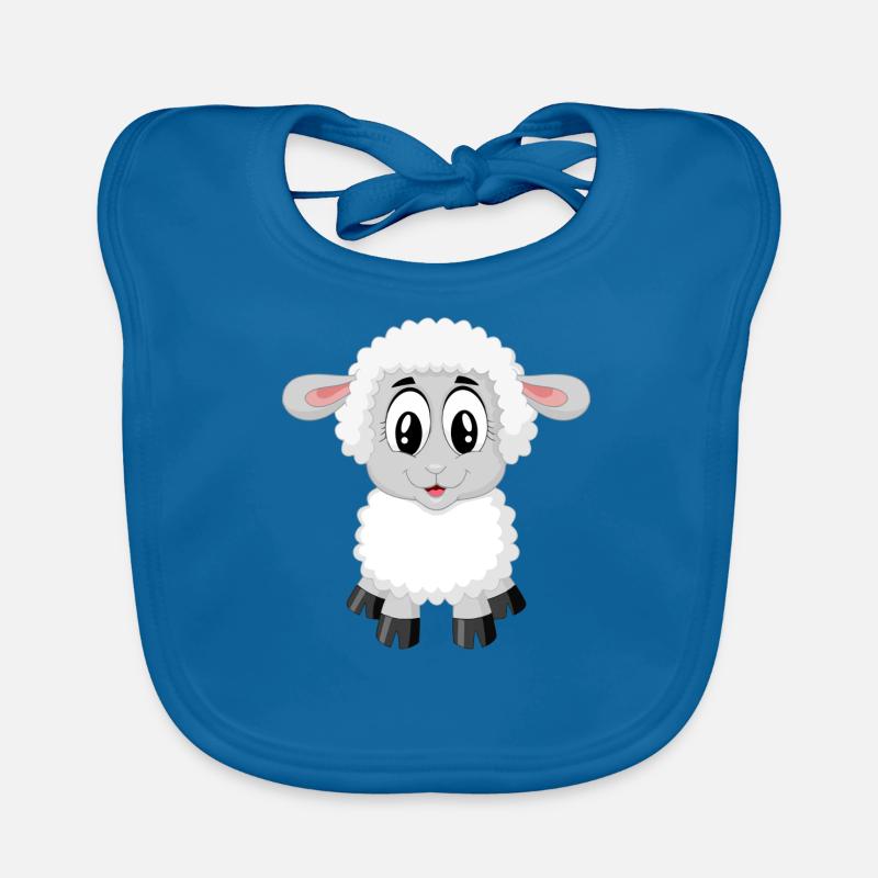 agneau - Bavoir bio Bébé - bleu paon