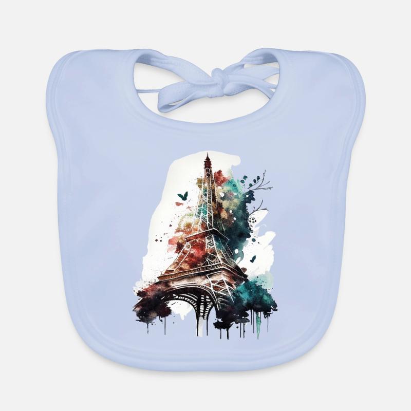 Eiffel tower Organic Baby Bibs
