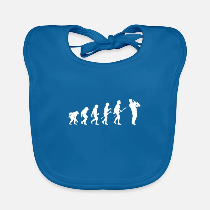 Evolution Saxophon Geschenk Musik Jazz Musiker Baby Bio-Lätzchen