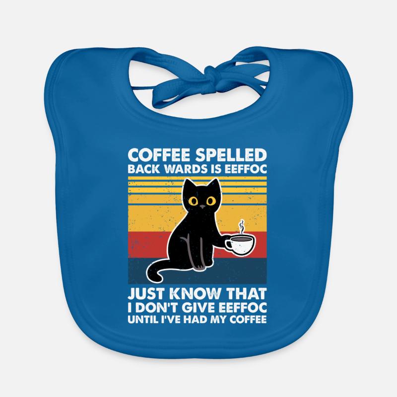 Funny coffee quote cat with coffee cup fun Organic Baby Bibs