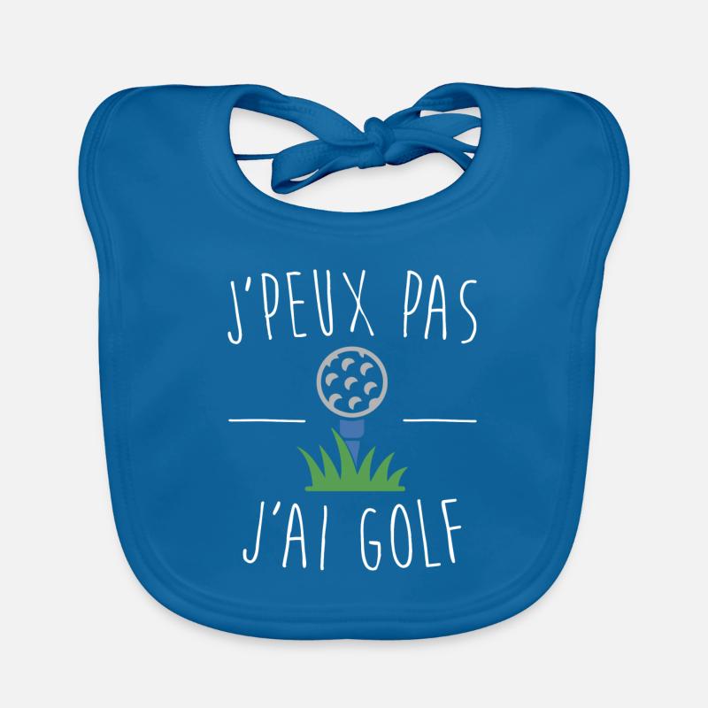 J'peux pas j'ai golf - Bavoir bio Bébé - bleu paon