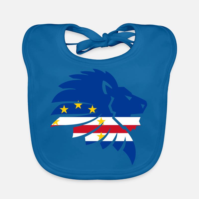 Drapeau du Cap Vert Afrique Lion Cabo Verde Cadeau - Bavoir bio Bébé - bleu paon