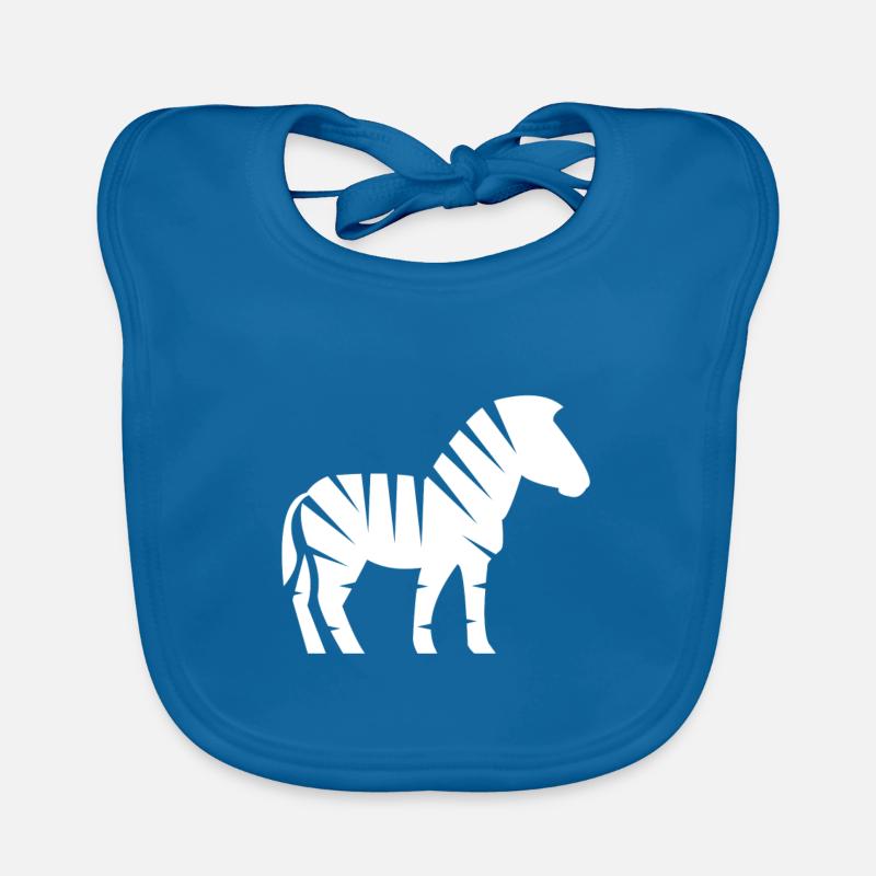 Zebra - Baby Bio-Lätzchen - Pfauenblau