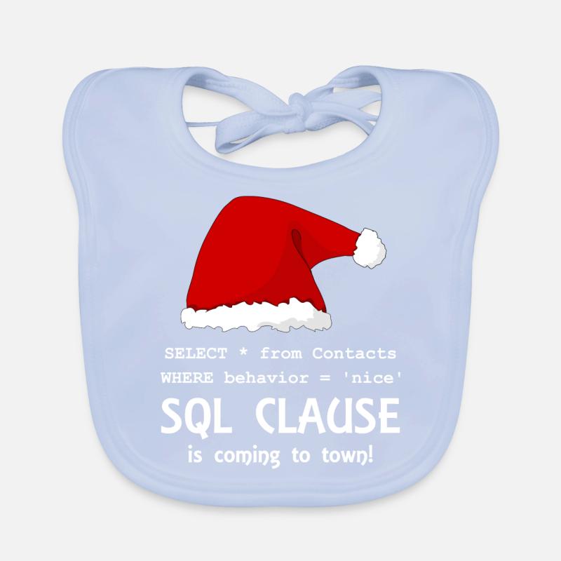 Sql Clause is coming to town! - White Organic Baby Bibs