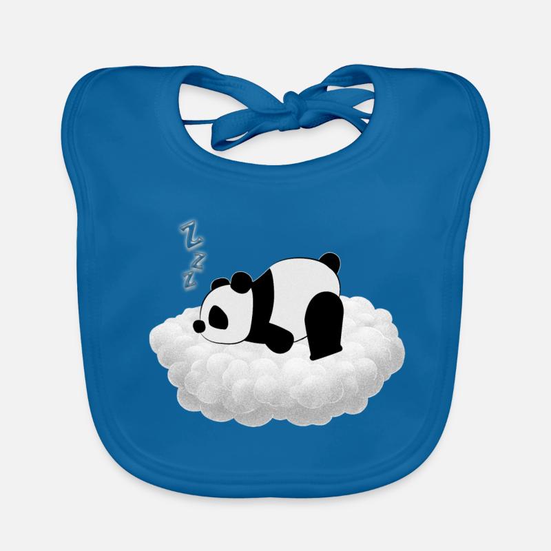 Panda mignon dort sur son nuage Bavoir bio Bébé