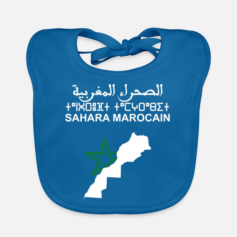 Sahara marocain - Bavoir bio Bébé - bleu paon