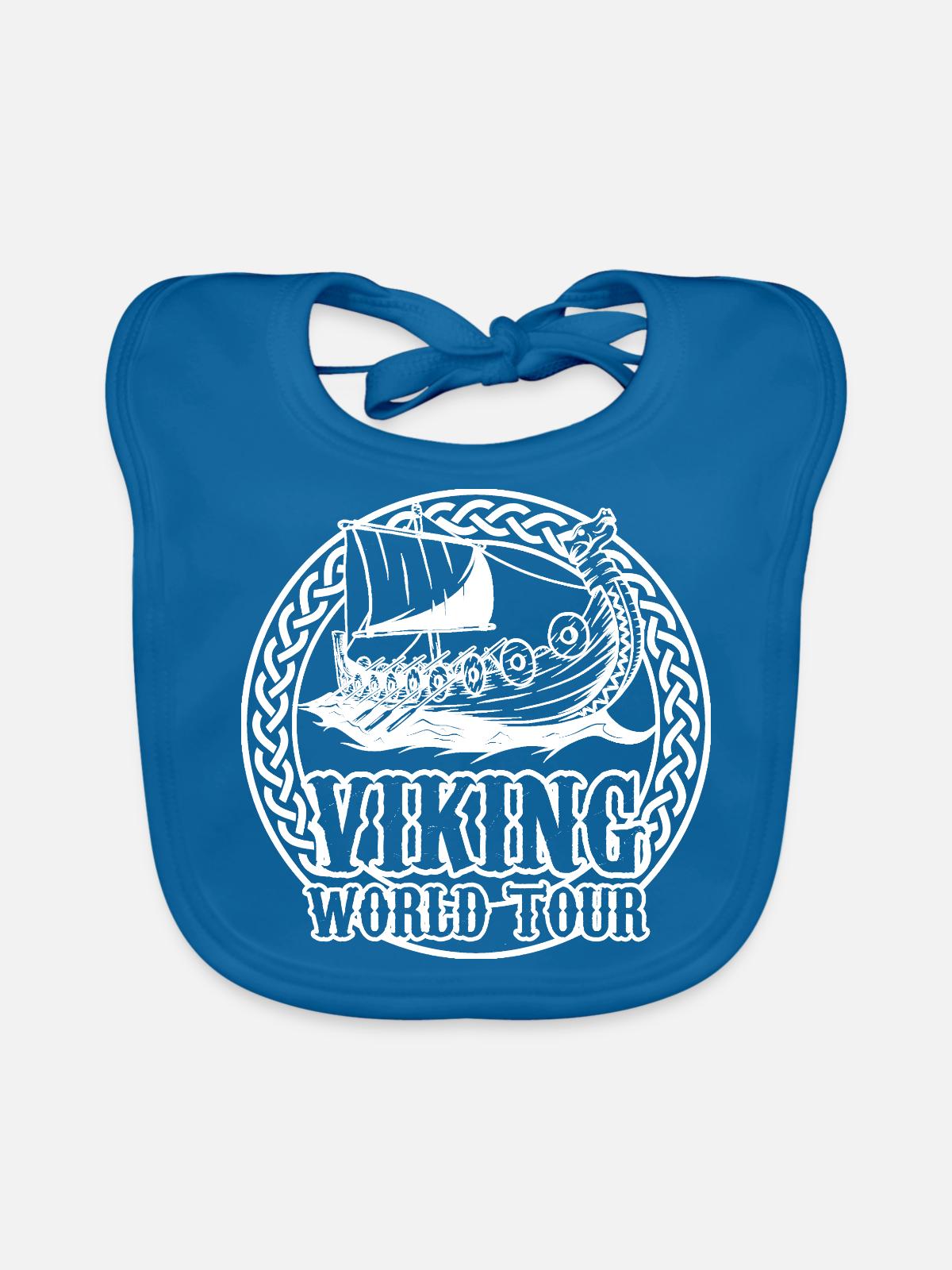 Wikinger - Baby Bio-Lätzchen - Pfauenblau - Vorne