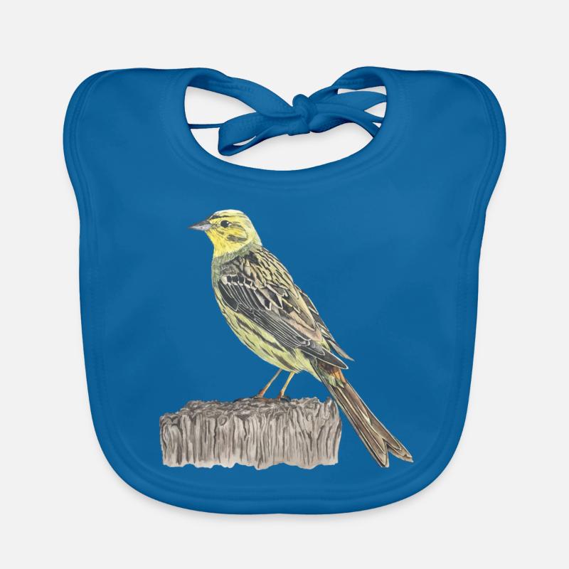 Goldammer Vogel - Baby Bio-Lätzchen - Pfauenblau