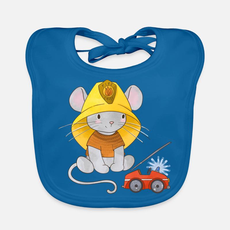 Souris Jeune pompier Pompier Camion de pompiers Bavoir bio Bébé