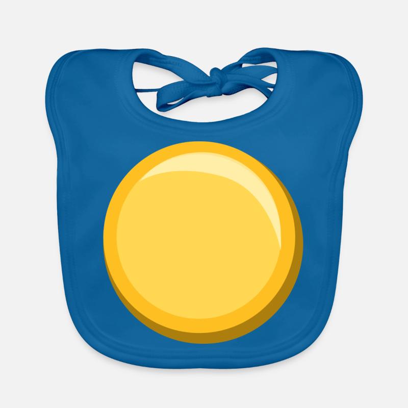 Bouton d’icône de modèle de modèle d’autocollant doré Bavoir bio Bébé