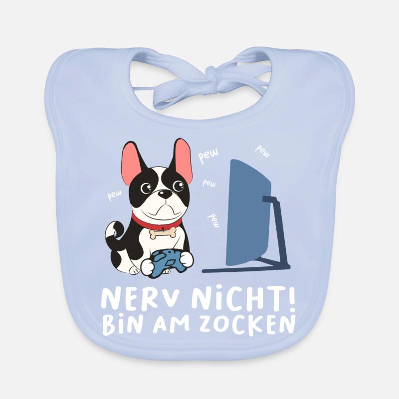 Bin am Zocken Gaming Wiesel Baby Bio-Lätzchen