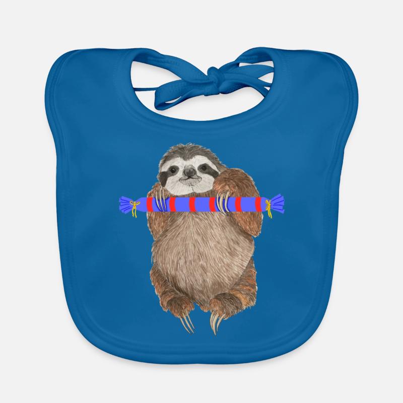 Sloth with gift Organic Baby Bibs