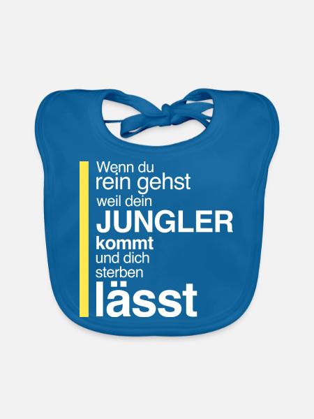 wenn du rein gehst und niemand hilft - Baby Bio-Lätzchen - Pfauenblau