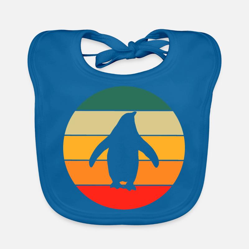 Retro Pinguin Baby Bio-Lätzchen