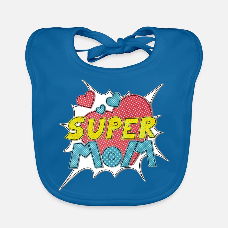 Muttertag supermom Super Mom beste Mutter Comic Baby Bio-Lätzchen