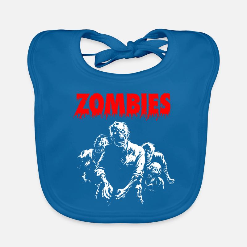 ZOMBIES - Retro Comic - Horror Halloween Geschenk - Baby Bio-Lätzchen - Pfauenblau