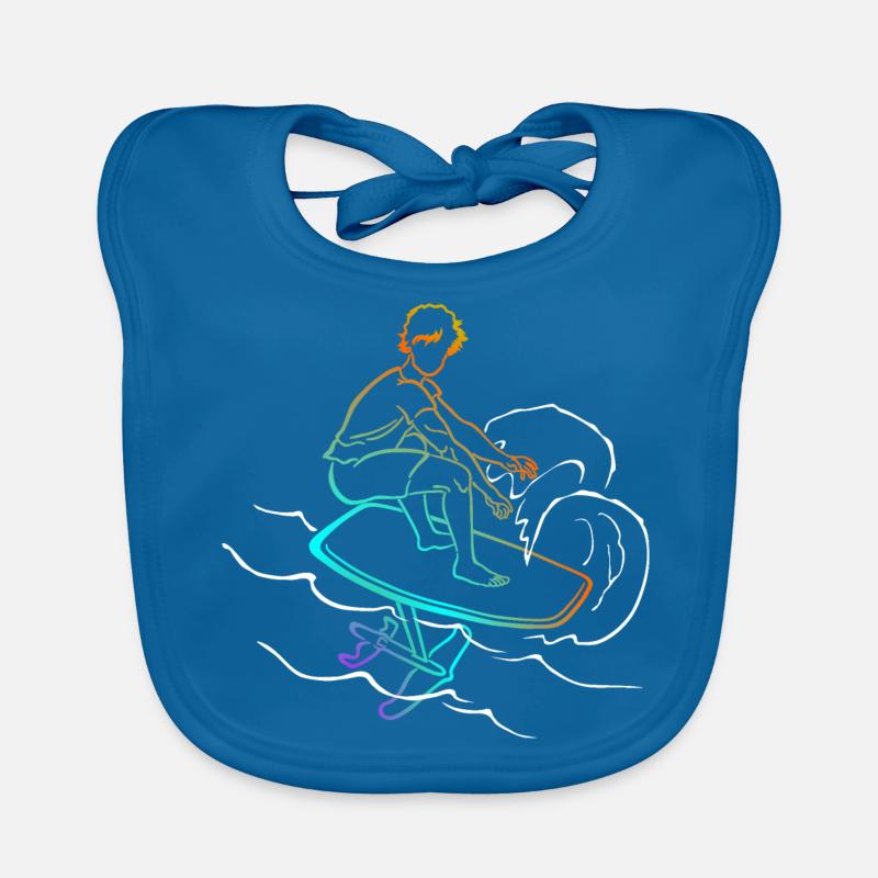 Foil Foiling Wing Sling Surf - Bavoir bio Bébé - bleu paon