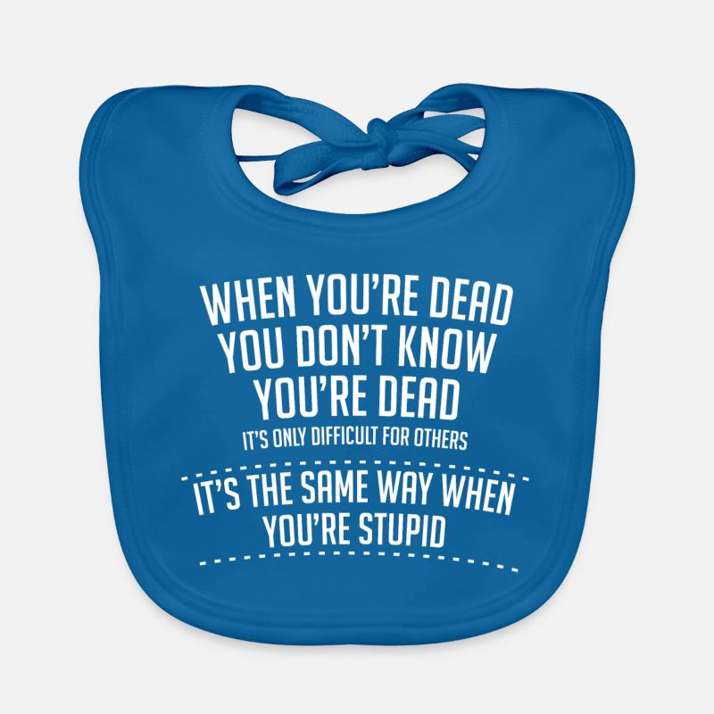 Stupide Citation Graphique - Bavoir bio Bébé - bleu paon