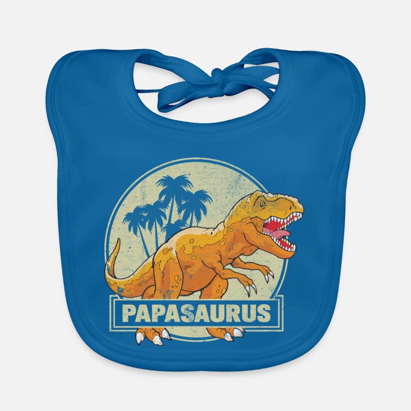 Papasaurus - Baby Bio-Lätzchen - Pfauenblau