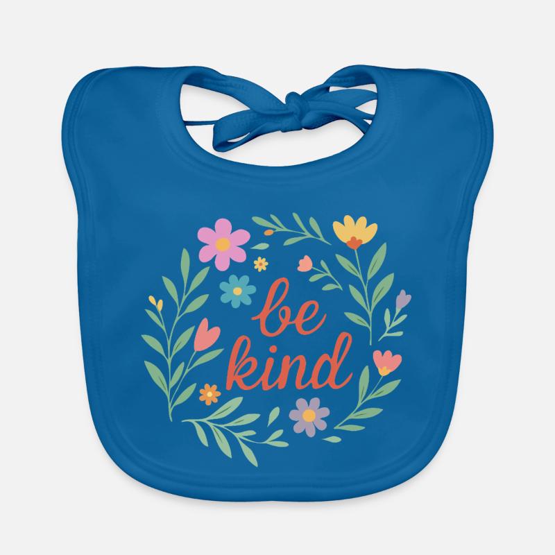 Sei freundlich Blumendesign - Baby Bio-Lätzchen - Pfauenblau