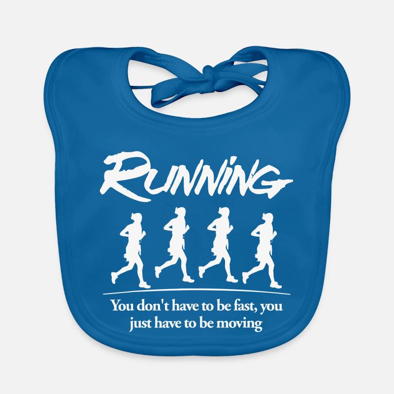 Motivational Running Silhouettes Design Organic Baby Bibs