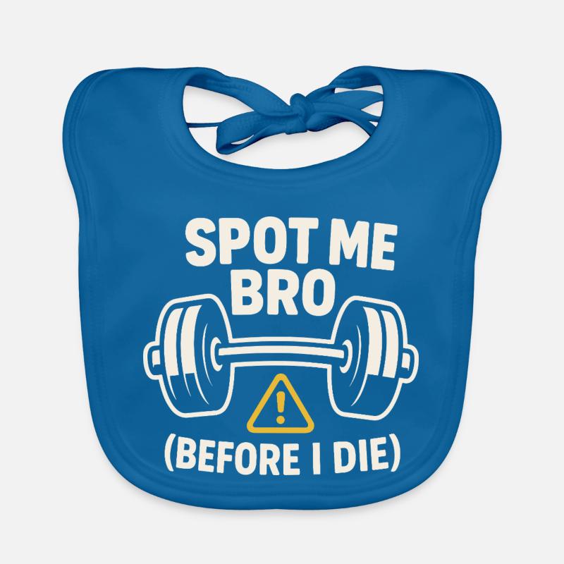 Drôle de développé couché Meme Spot Me Bro Powerlifting Bavoir bio Bébé