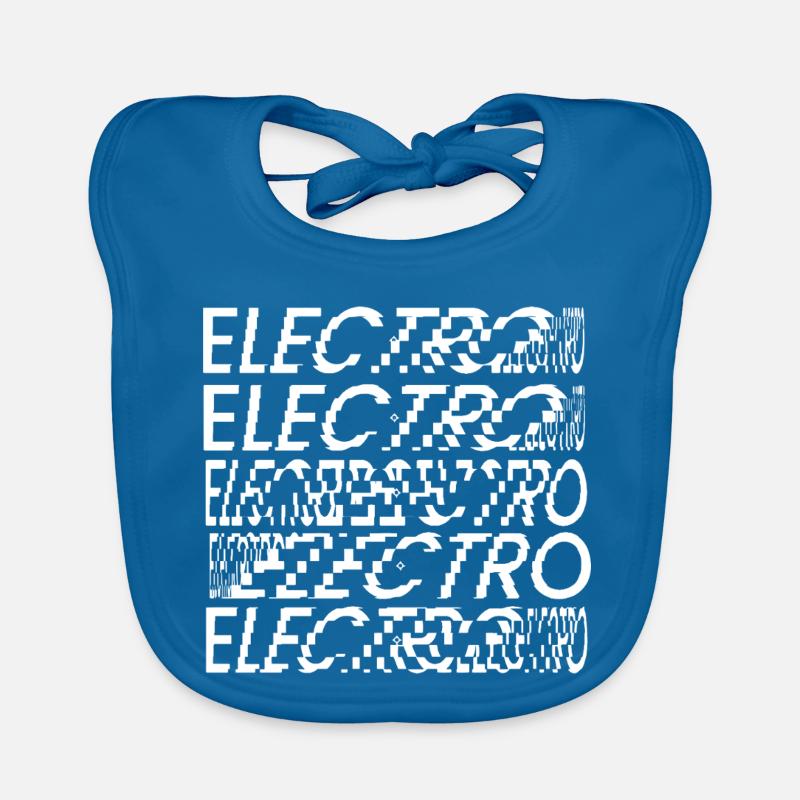 Glitch Electro Typography Organic Baby Bibs