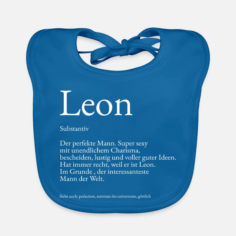 Explication du dictionnaire Leon Prénom Lukas Bavoir bio Bébé