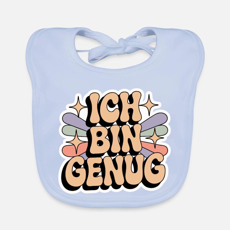 Ich bin genug – Retro Statement Baby Bio-Lätzchen