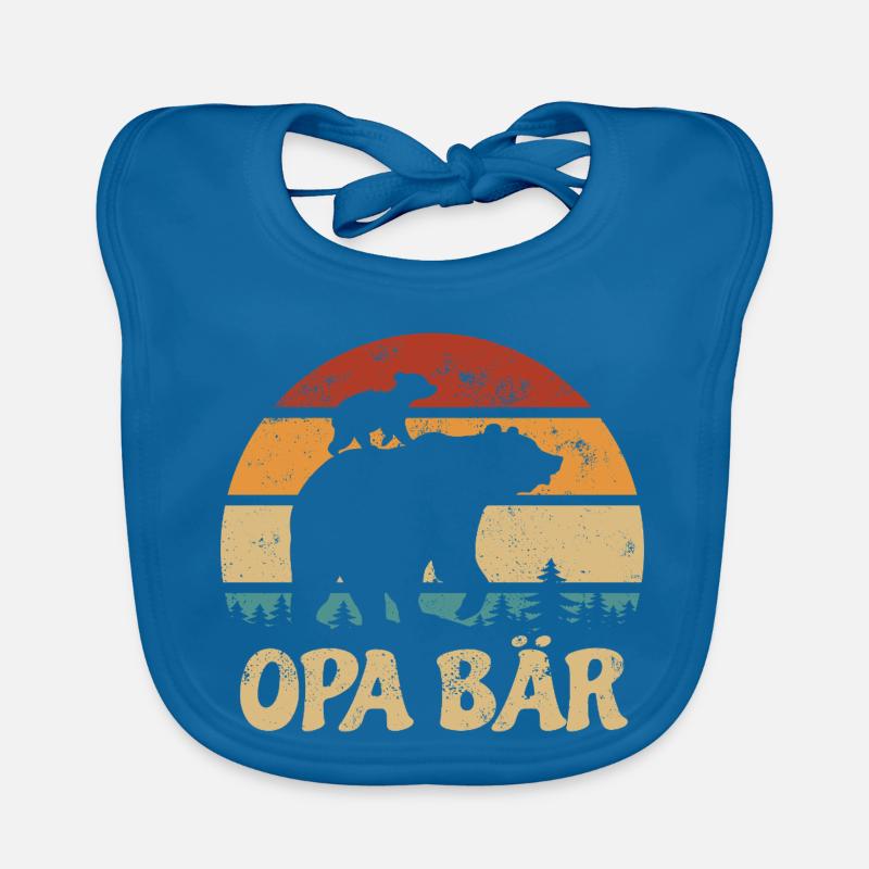 Opa Bär - Muttertag - Vintage Geschenk Baby Bio-Lätzchen