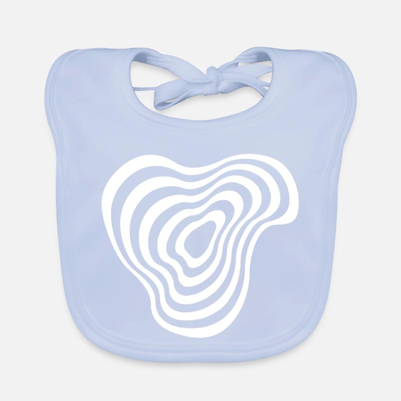 Concentric Lines Ripple Organic Baby Bibs