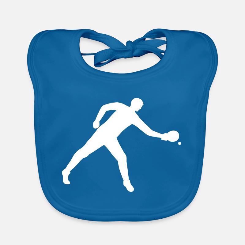 Players playing table tennis in white Organic Baby Bibs