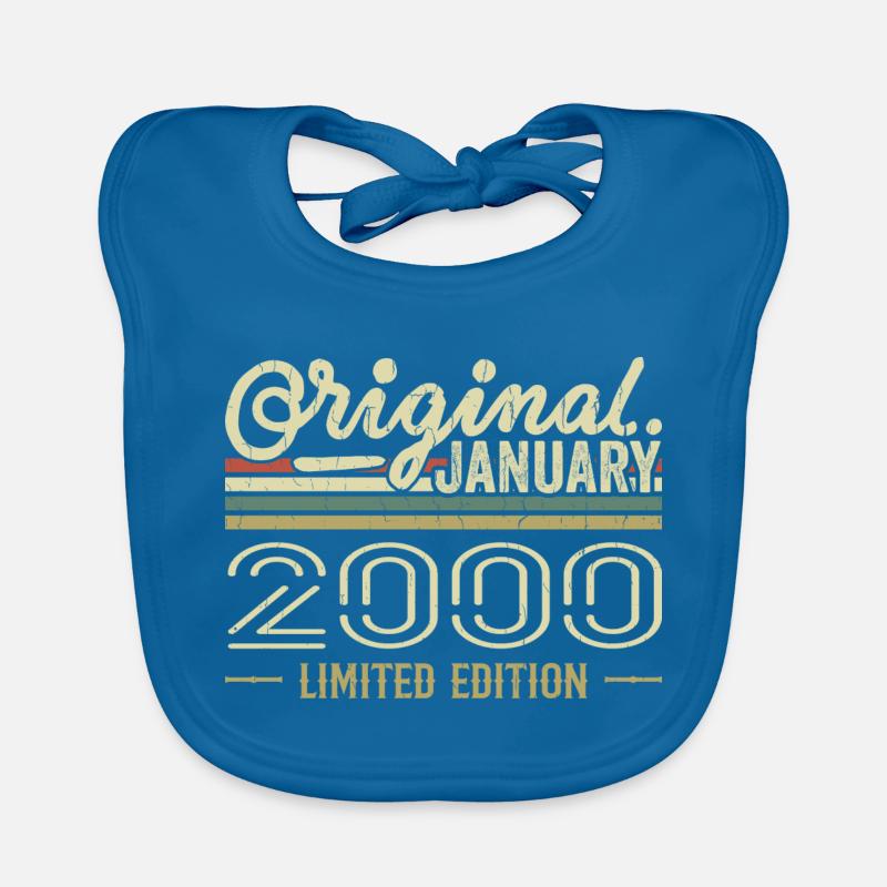 Janvier 2000 anniversaire Janvier 2000 cadeau 2000 Bavoir bio Bébé