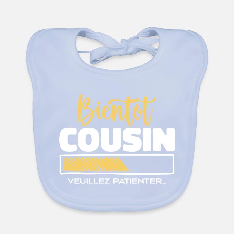 soon cousin please wait Organic Baby Bibs