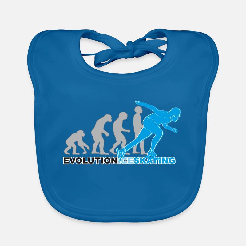Evolution ice skating, Schlittschuh, Eislaufen Baby Bio-Lätzchen