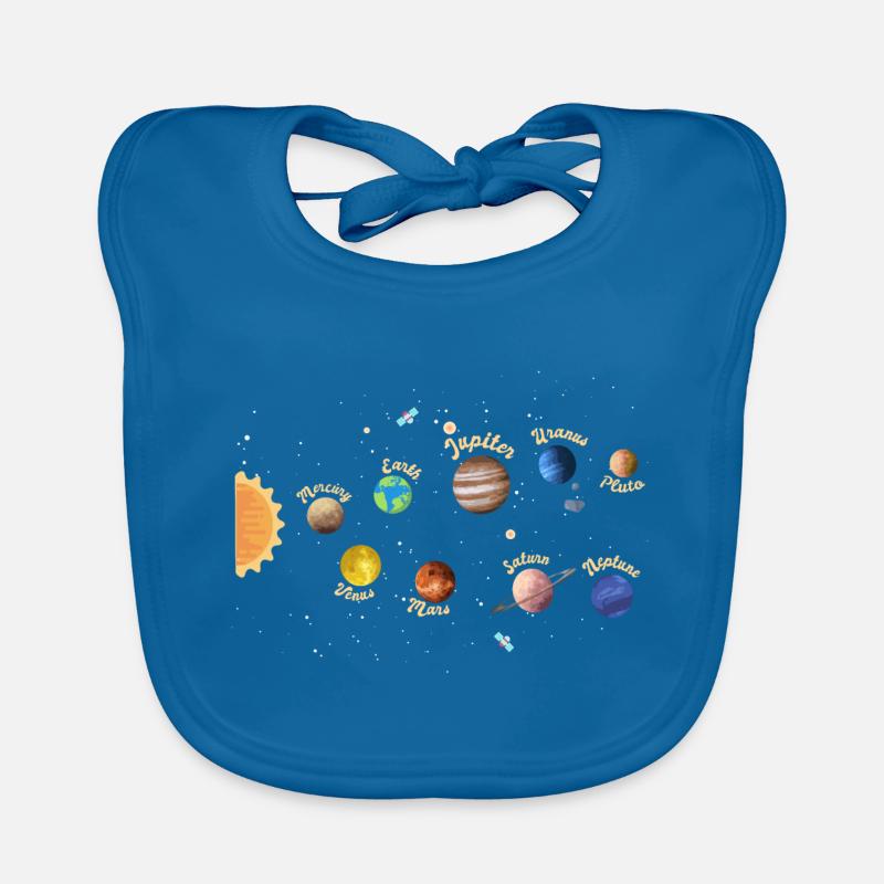 Solar System Planets Kids Knowledge Outer Space Organic Baby Bibs