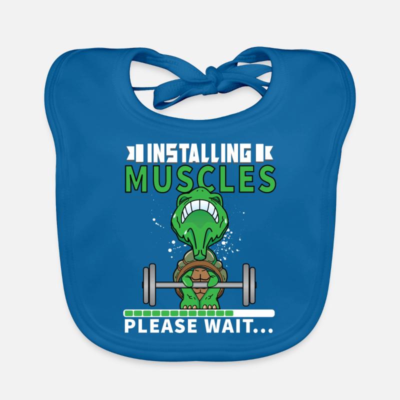 Muskeltraining Training Cooles Geschenk Baby Bio-Lätzchen