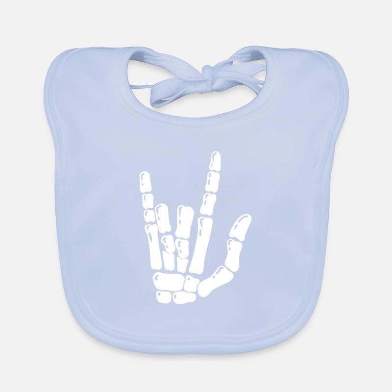 Rock N Roll Bone Hands Punks Cool GIft Organic Baby Bibs