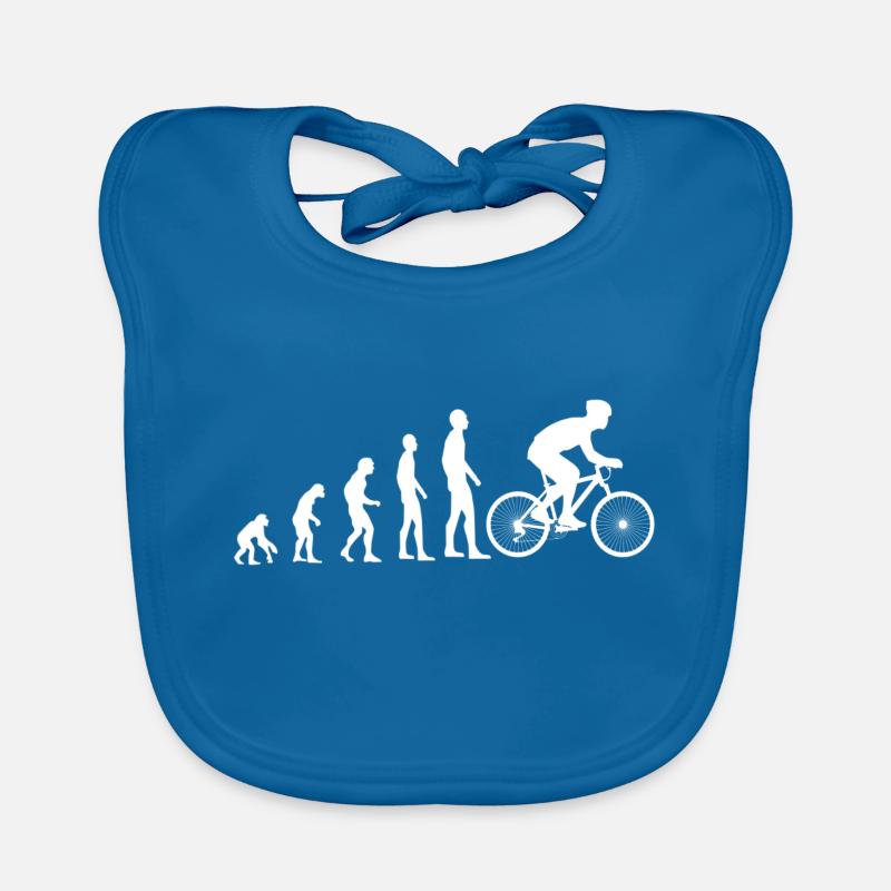 Évolution du vélo - Bavoir bio Bébé - bleu paon