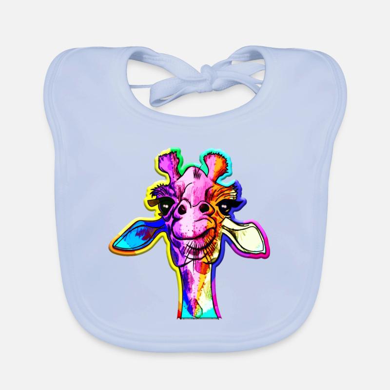Arc-en-ciel Giraffe Punk Giraffe Rainbow Bavoir bio Bébé