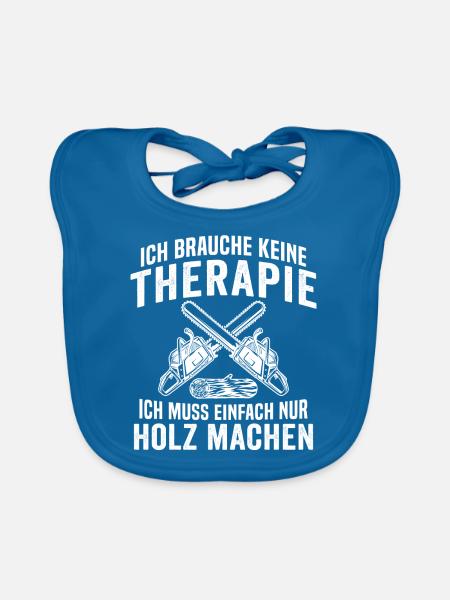 Geschenk für Holzfäller - Baby Bio-Lätzchen - Pfauenblau - Vorne