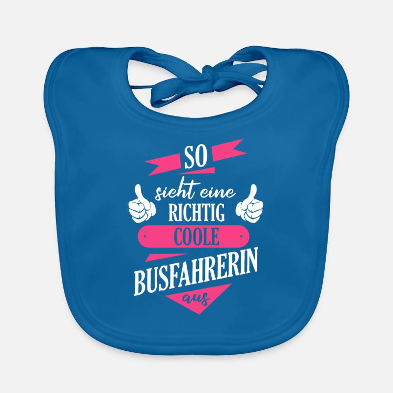 Busfahrer Busfahrerin Bus Reisebus Beruf Spruch - Baby Bio-Lätzchen - Pfauenblau