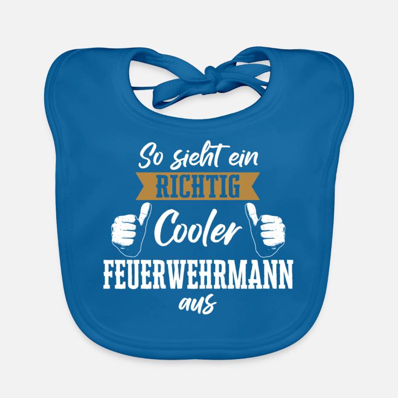 Feuerwehrmann Feuerwehr Notruf 112 Beruf Spruch - Baby Bio-Lätzchen - Pfauenblau