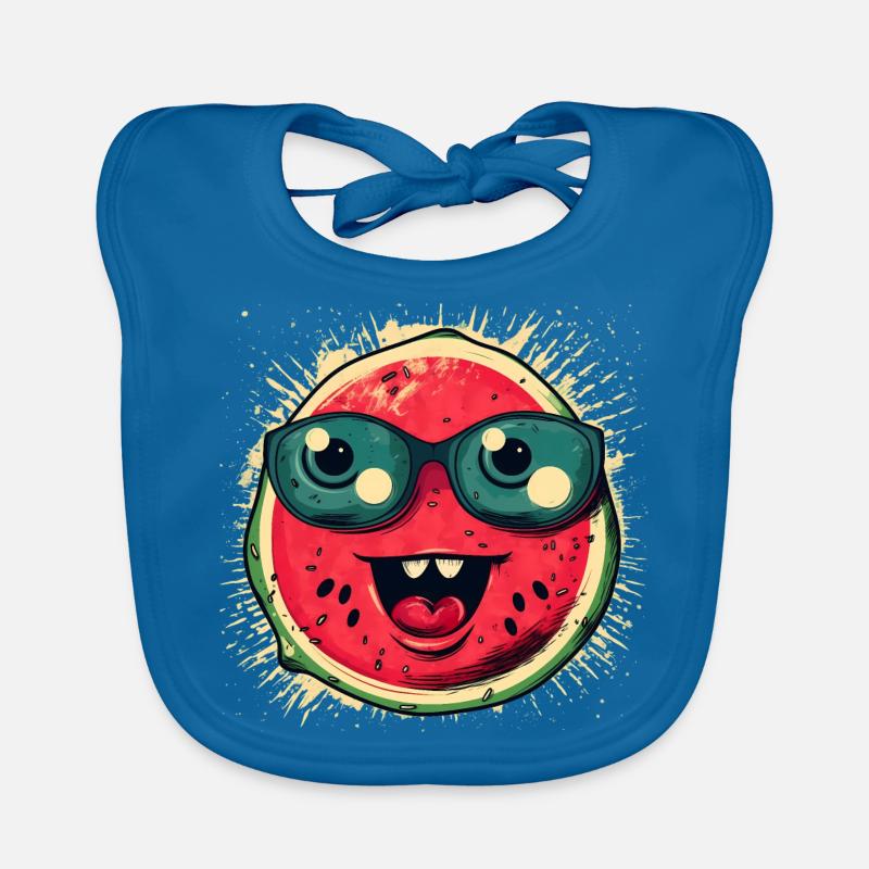 Pastèque juteuse avec lunettes de soleil Bavoir bio Bébé